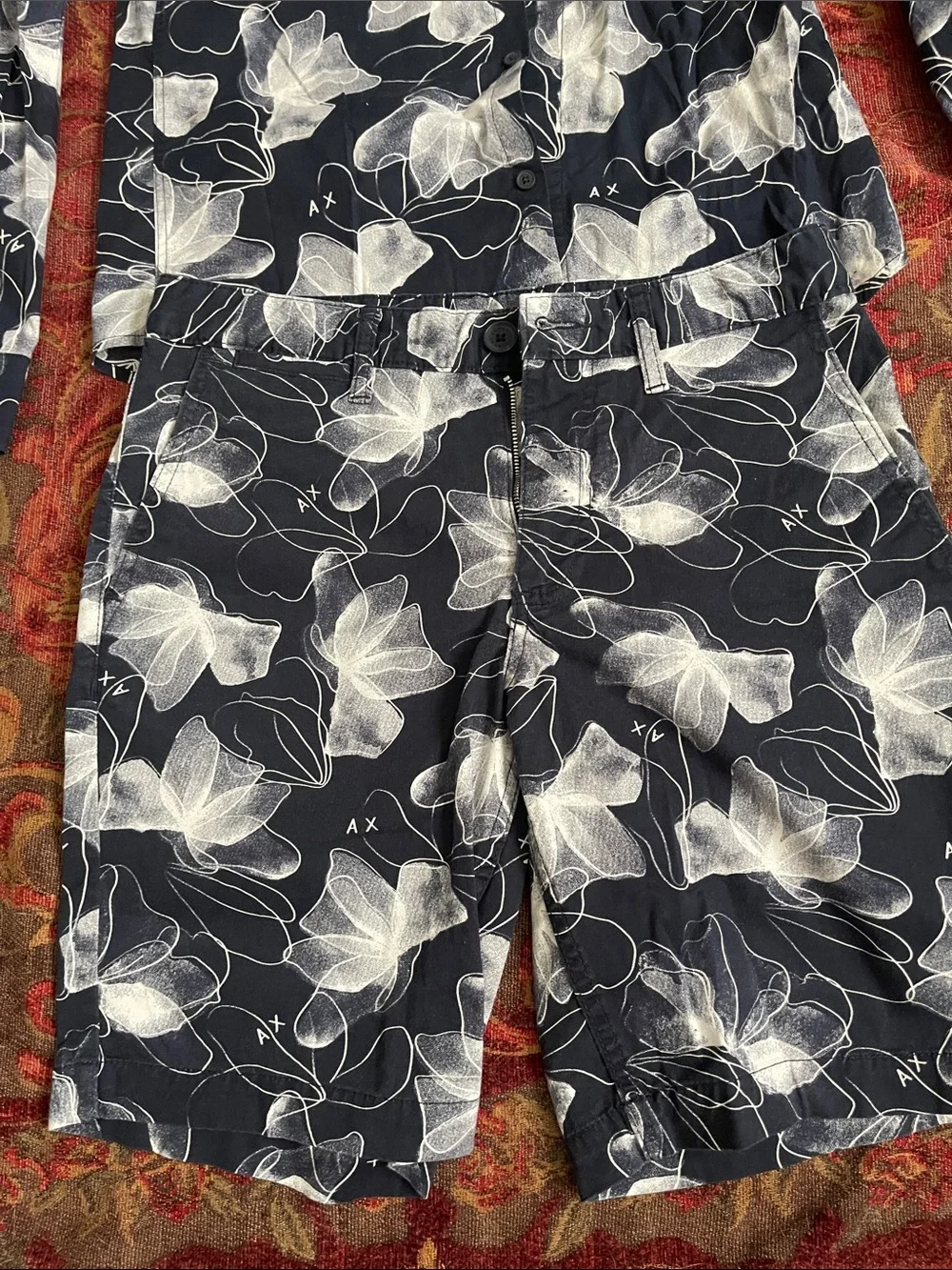 Armani Exchange Navy and White Floral Kids Matching Set